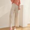 Woman Loose Pleated Pants Solid Slim High Elastic Loose Wide Straight Simple Casual Style Summer Cropped Trousers