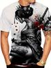 Japanese Geisha 3D Printing Men's Lightweight Breathable T-shirt Street Trend Fashion Wear Casual Sports Top Moisture Wicking