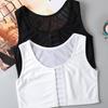 Breathable Womens Chest Binder Stretch Sportswear Top Flat Breast Corset Tank Shaping Les Buckle Crop