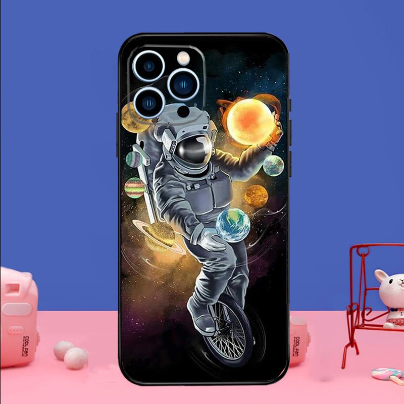 

Astronaut Stars Space Planets Phone Case For iPhone 17 16 14 13 12 11 15 Pro Max mini 15 16 Plus 16e 17 Air Bumper Cover iPhone 14 Pro