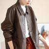 Coat for Women Thickened Plush Autumn Winter Oversize  Loose Casual Leather Button Jacket