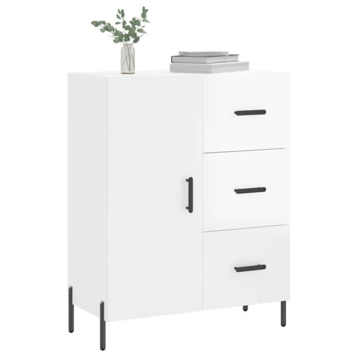 VidaXL Buffet Blanc brillant 69,5x34x90 cm Bois d'ingénierie 827926