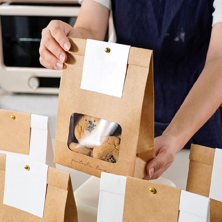 50pcs Food Package Bags Convenient Cookie Bag with Clear Window Food Container
