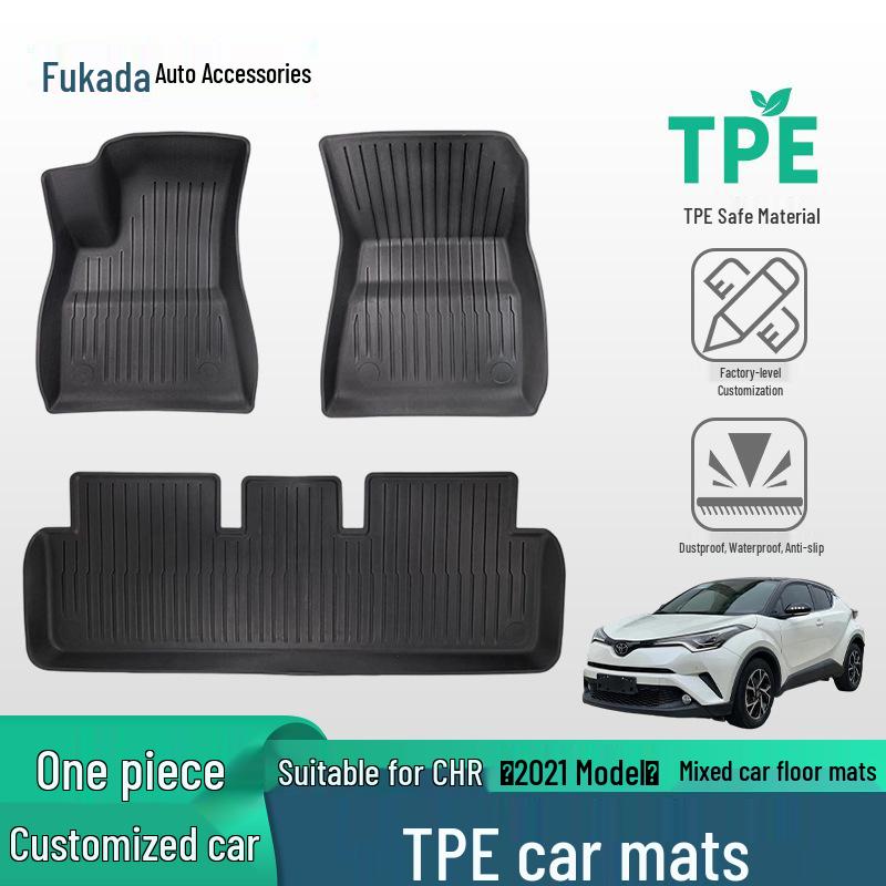 TPE Floor Mats for Toyota CHR 2021 Hybrid - Durable and Wear-Resistant