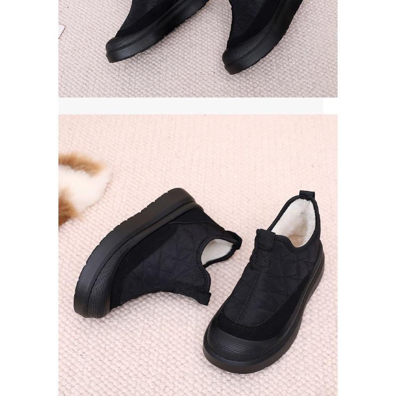 Dámské zimní sněhule, Odolná silná podrážka, Teplé kotníkové boty s podšívkou z umělé kožešiny, Módní pohodlné protiskluzové boty pro ženy