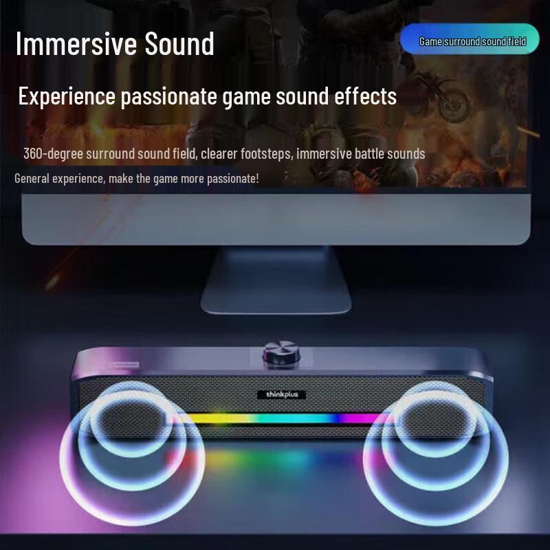 Lenovo TS33B Bluetooth Wired Desktop Soundbar Speaker