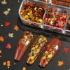 Nail Art Sequins 6-Gate Box Autumn Thanksgiving Maillard Color Symphony Maple Leaf Sequins Glitter