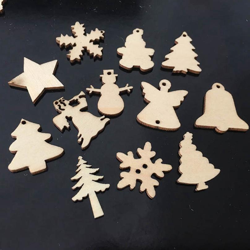 Christmas Environmental Protection Wood Chips Christmas Tree Decoration Wall Stickers Wooden Crafts