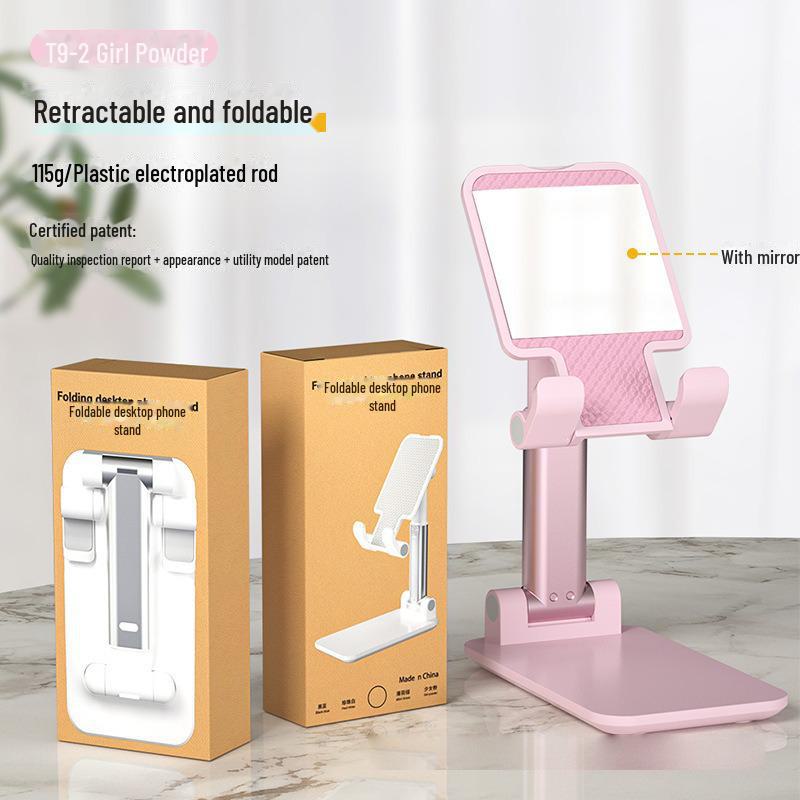 Adjustable Folding Mobile Phone Stand with Clip, Telescopic Desktop Holder, Portable Rotating Ring, Customizable Logo.
