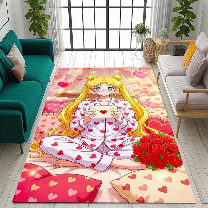 The New 2026 Pretty Guardian Sailor Moon Rug Is Suitable for Home Décor In Game Rooms, Bedrooms, Living Rooms, Sofa Areas, and