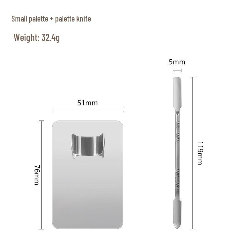 Stainless Steel Makeup Mixing Palette & Stick Set
