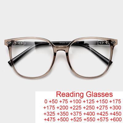TR90 Anti Radiation Blue Light Reading Glasses Luxury Big Square Frames High Quality Eyewear for Men Women