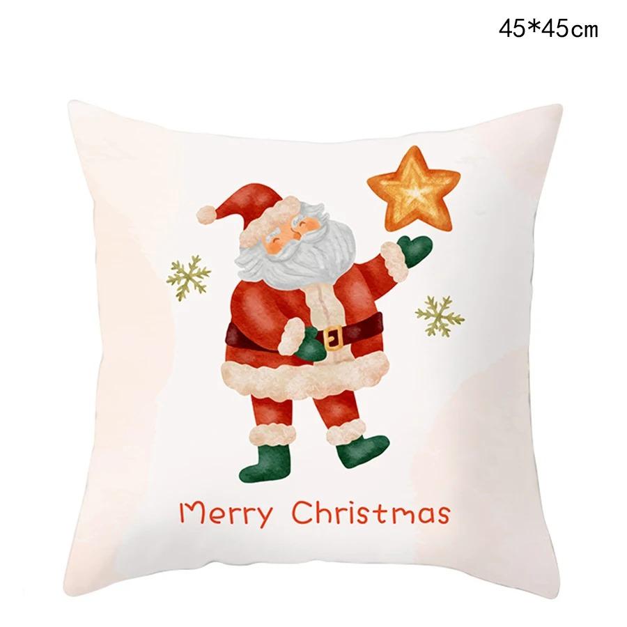 Weihnachts-Themen-Kissenbezüge Auto Zubehör Büro Santa Claus Wohnzimmer Sofa Hause Kissenbezüge