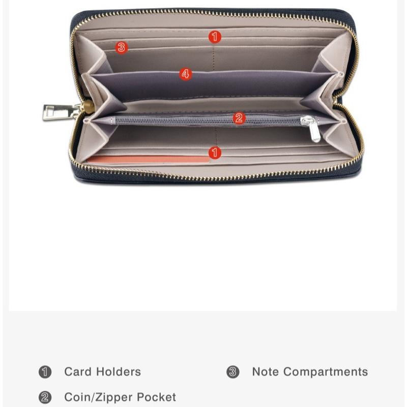 Leather Zip Wallet  Accordion Wallet