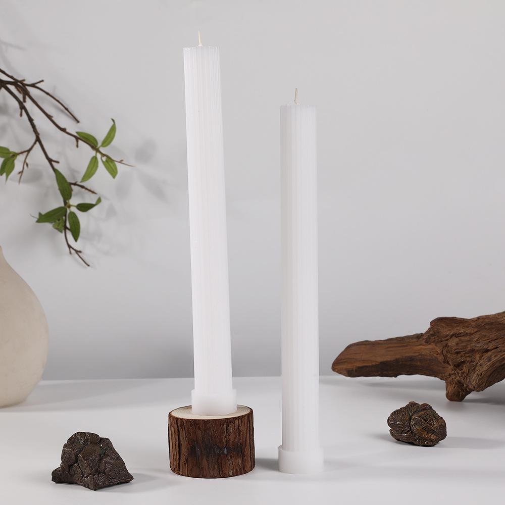 

27CM Toothed Long Pole Candle Household Romantic Wedding Souvenir Odorless Color Pole Wax White 2 pcs