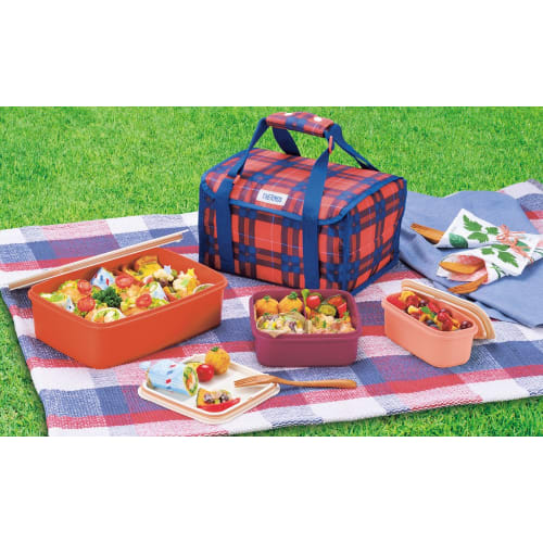 Thermos Family Fresh Lunch Box, Red Check, DJF-4002 RC