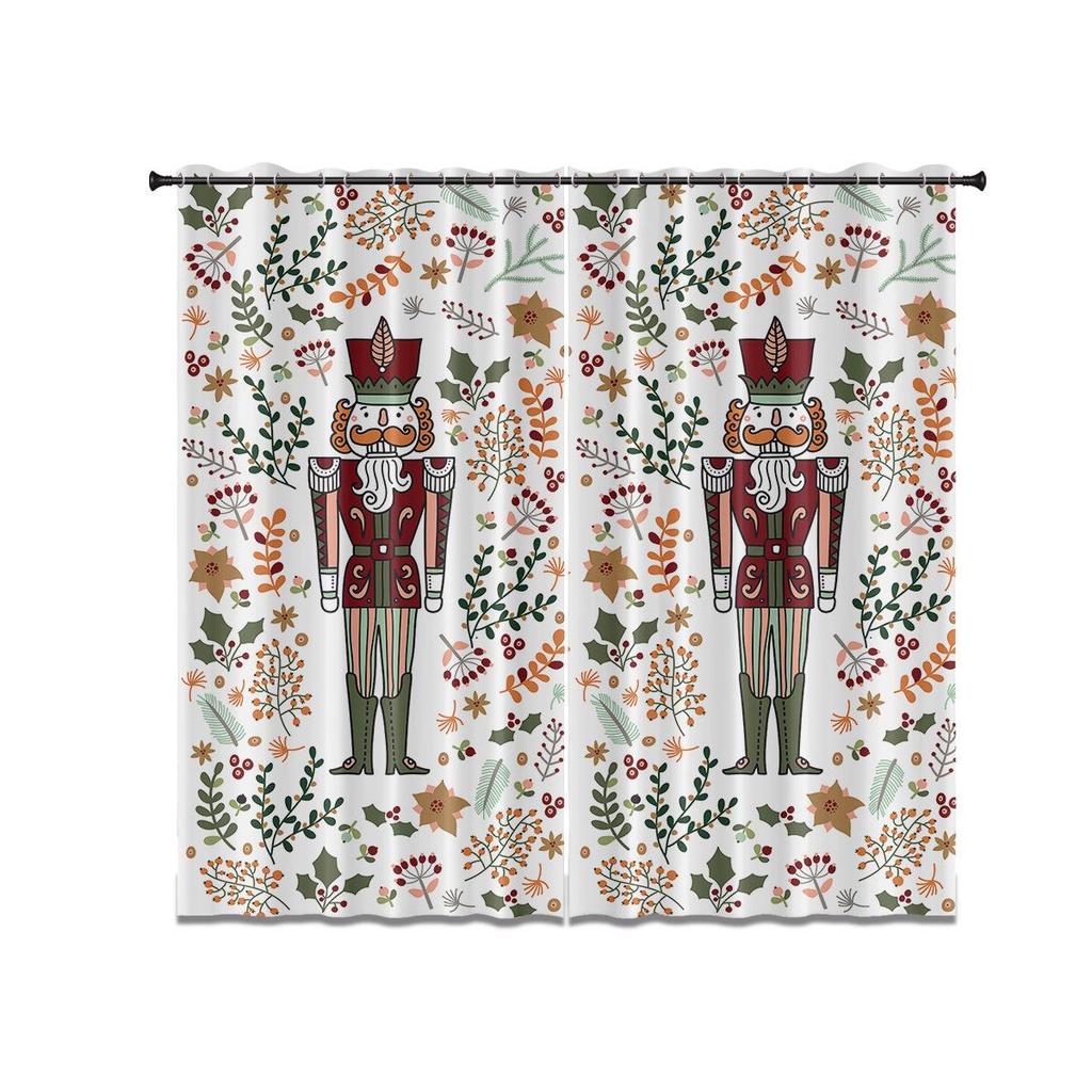 Specialdesignade Nötknäckare Digitaltryck Mörkläggningsgardiner - Tjock Polyester med Värmeisolering & Solskydd