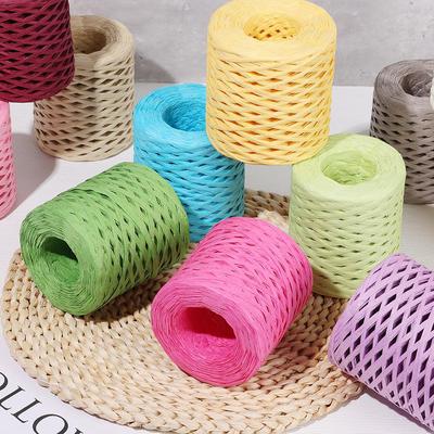200m Knitted Raffia Yarn, Eco-friendly Toilet Paper Yarn, Wrapping Strap, Rope, Crochet, Summer, Hat