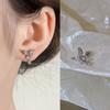 Ear-Caring Ear Bone Stud Flash Zircon Delicate Earrings Female Fancy Titanium Steel Sleep No Need to Take off Earrings Delicate Earrings
