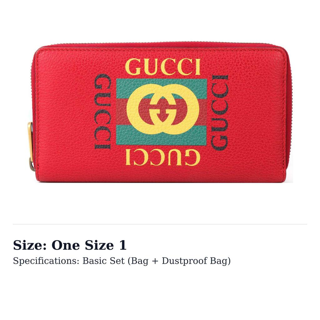 Gucci Cow Leather Wallet Unisex Red 496317-0GDAT-6461