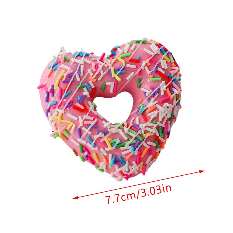 6 ks/sada 3D Srdce Donuty Magnetky na lednici Sady Simulace Jídlo Magnetické nálepky na lednici Domácí dekorace Kancelář Zpráva Kuchyně