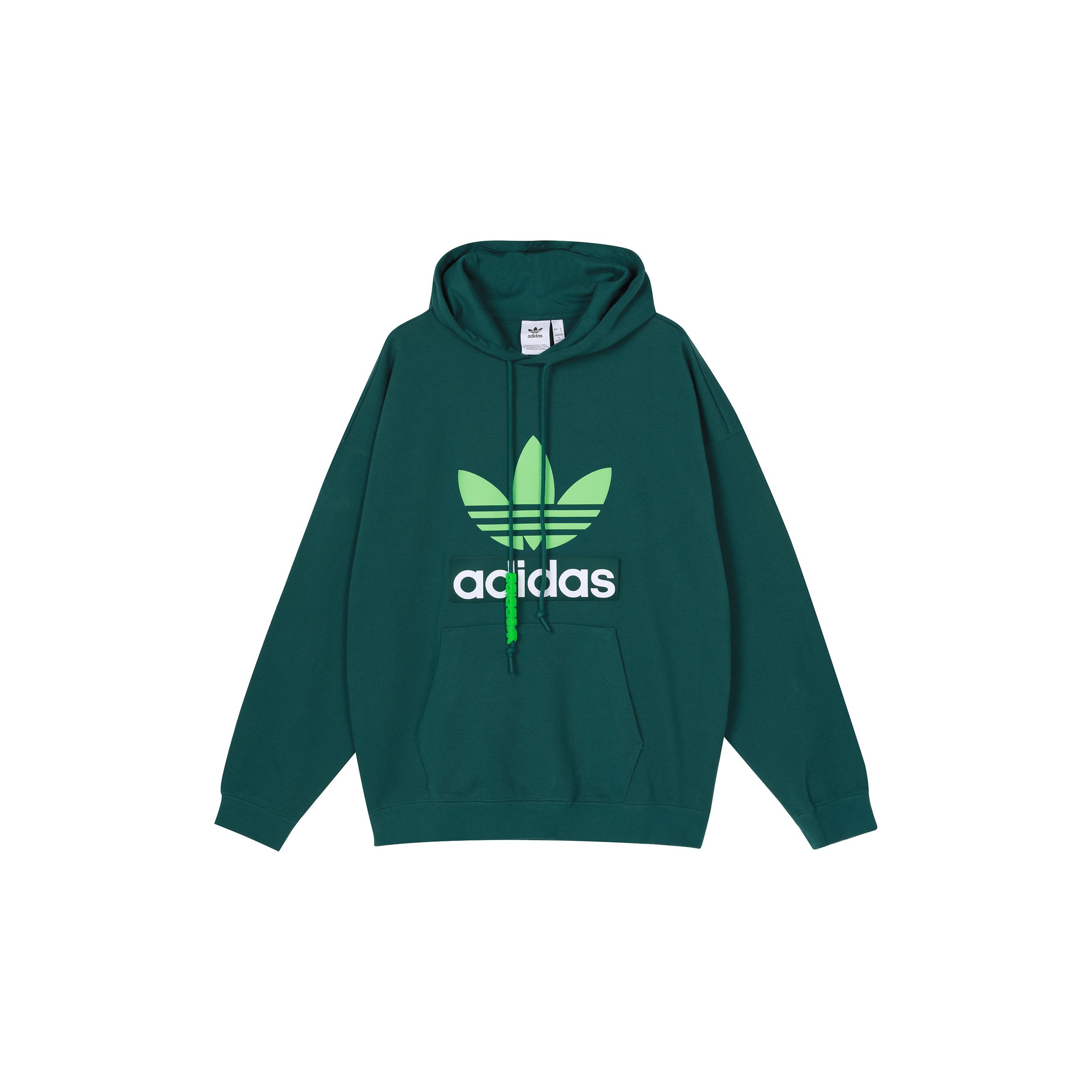 Adidas Originals Худи BIG TREFOIL Мужское Лесной зеленый H09351 XS
