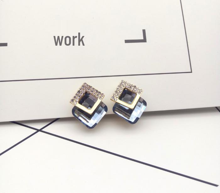 Korean Style No-Pierce Star Crystal Ear Studs with Diamond Inlay