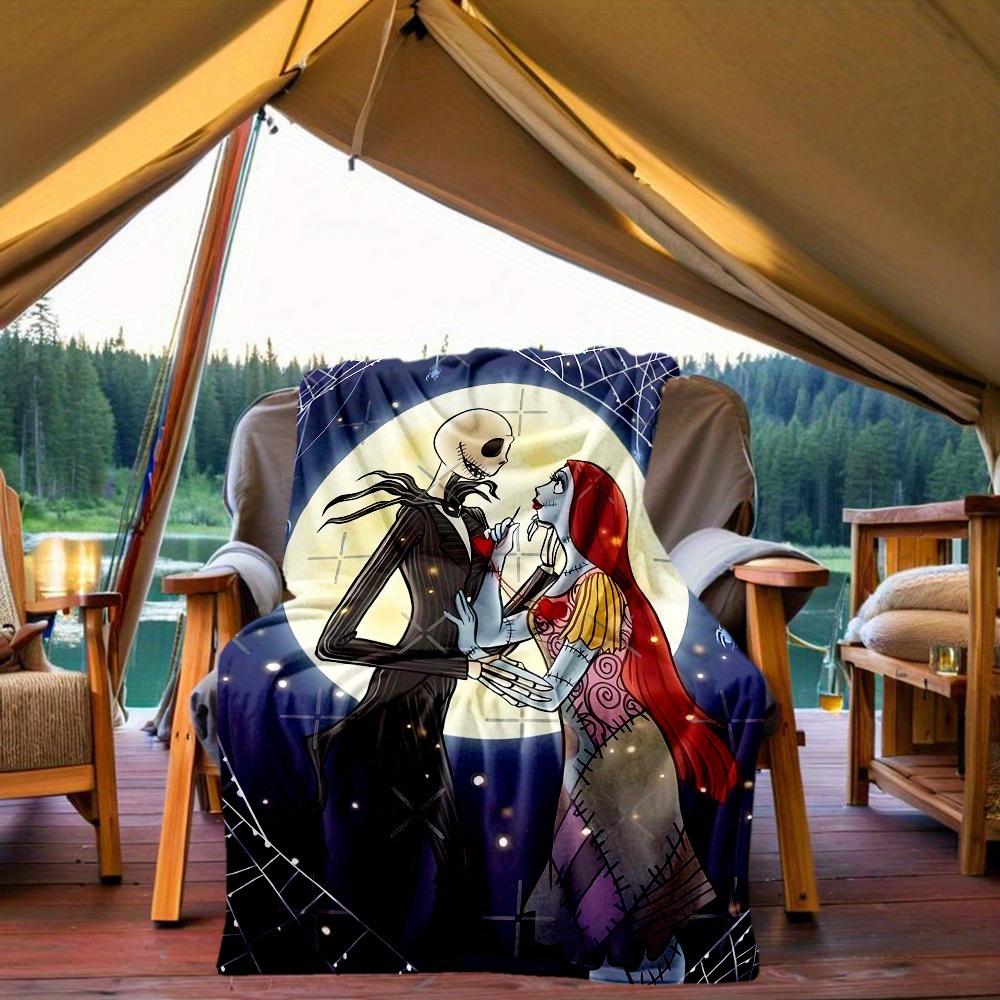 1pc, Disney Jack Skellington and Sally Blanket Seasonal Universal Home Decorative Throw Blanket, Living Room, Travel, Camping, Car Blankets