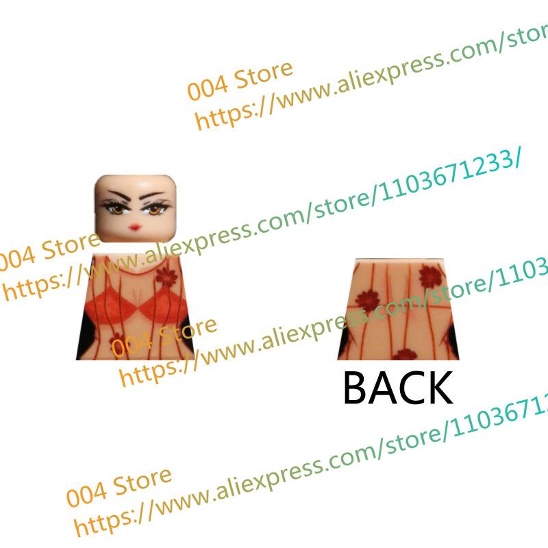 18+ Adult Building Block MOC Anime Action Figure Sexy Model Date Cartoon Swimwear Girl Hair Kit Ornament Toy Gift Collection F31