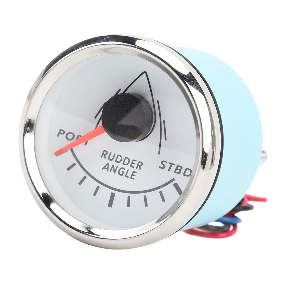 Rudder Angle Indicator Gauge 8 Colors Backlight 52mm Rudder Angle Meter with Sensor for Boats Yachts Speedboats
