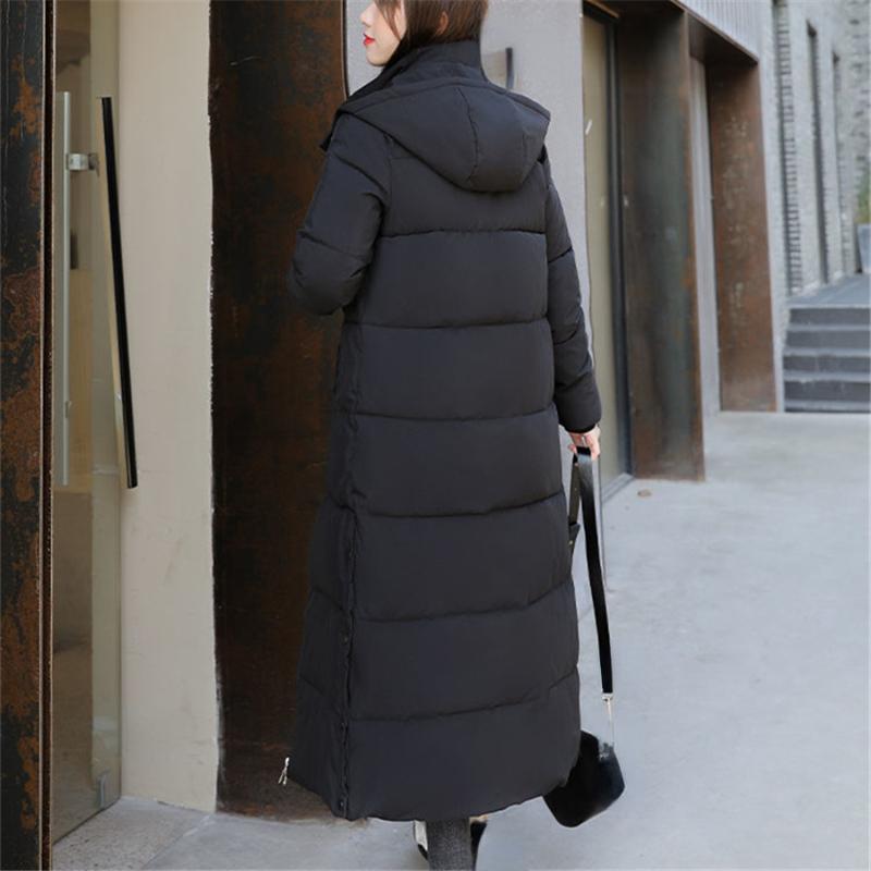 

Зимние длинные парки с капюшоном, женские пуховые хлопковые зимние пальто, утолщенные теплые куртки с боковым разрезом, новые свободные хлопковые подкладки Chaqueta L чёрный