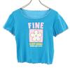 CANDY STRIPPER FINE Short Sleeve T-shirt 2 Light Blue Women Used