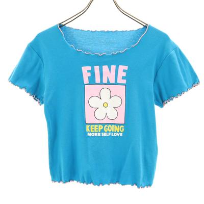 CANDY STRIPPER FINE Short Sleeve T-shirt 2 Light Blue Women Used
