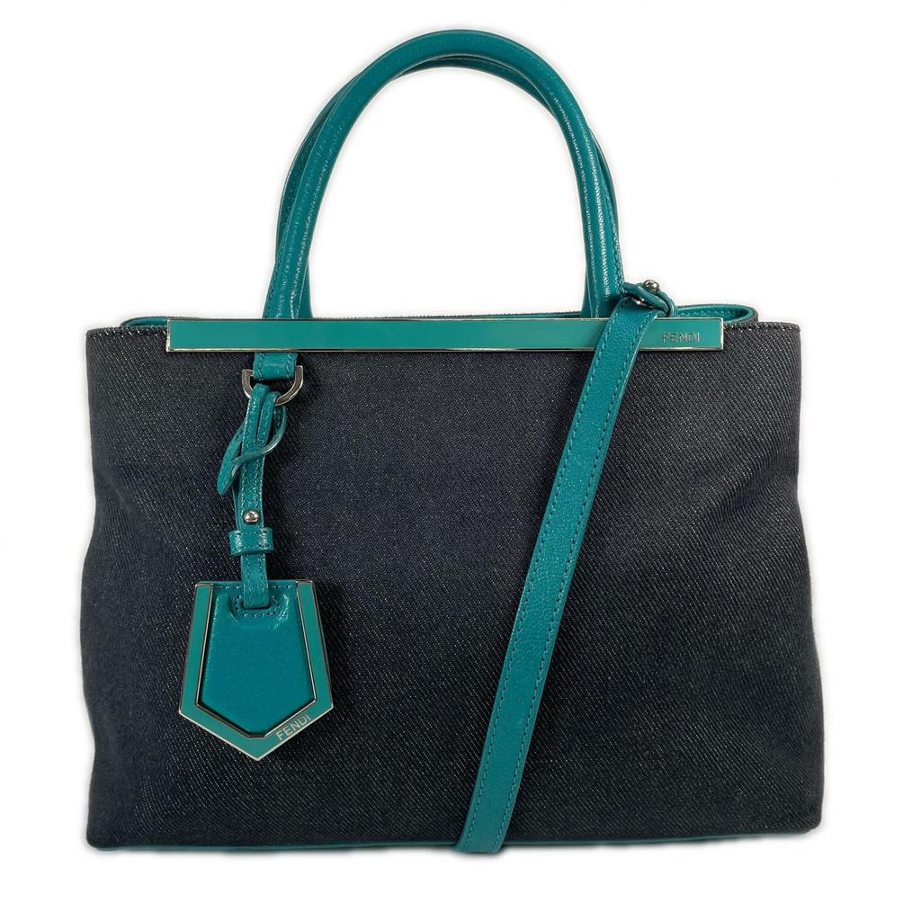 FENDI Petite to Jules 8BH253-V9W 149-2575 Handbag Navy Women 2-Way Denim used