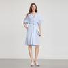 ELLE Elegant Versatile French Striped Design Short Sleeve Dress Women Dresses EL51401