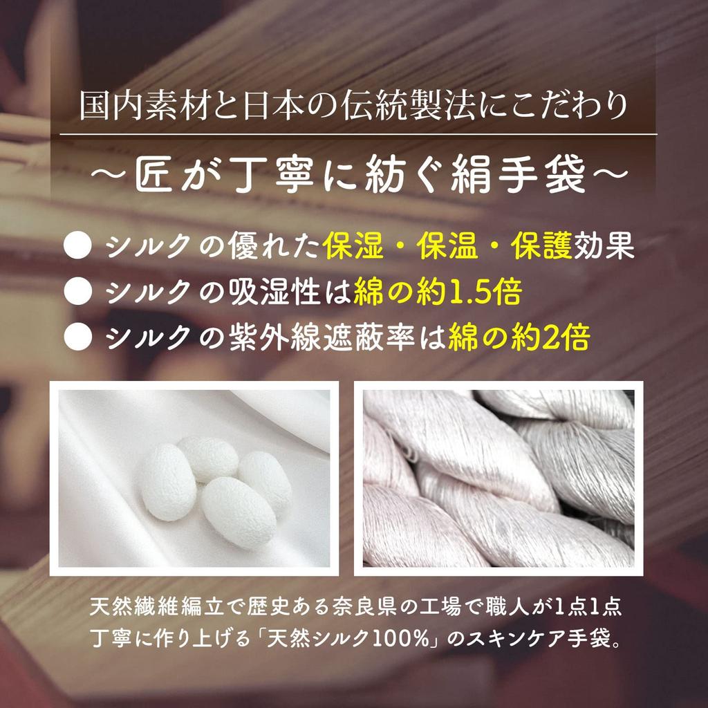 Nishijin Soap from Kyoto X Traditional Nara Knit Hand Care Gloves Silk a Delightful and Perfect for Men and Made In [Amazon Exclusive] 120-Year-Old