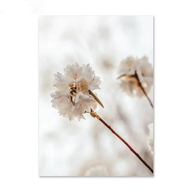 Nordic Beige Dandelion Painting Poster Reed Canvas Art Print Flower Posters Bunny Tail Grass Wall Art Picture Living Room Decor