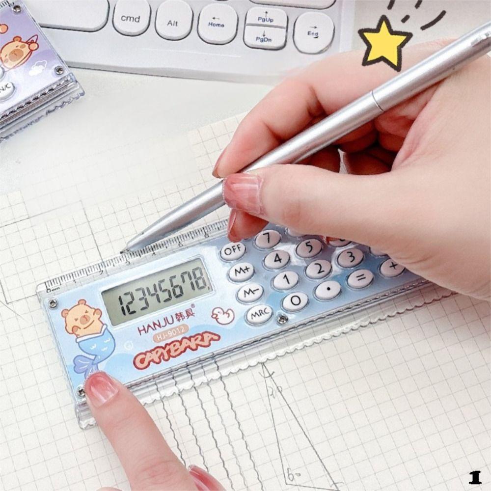 8-digit Straight Ruler with Silicone Button Straightedge New Measuring Ruler  Drawing Tool