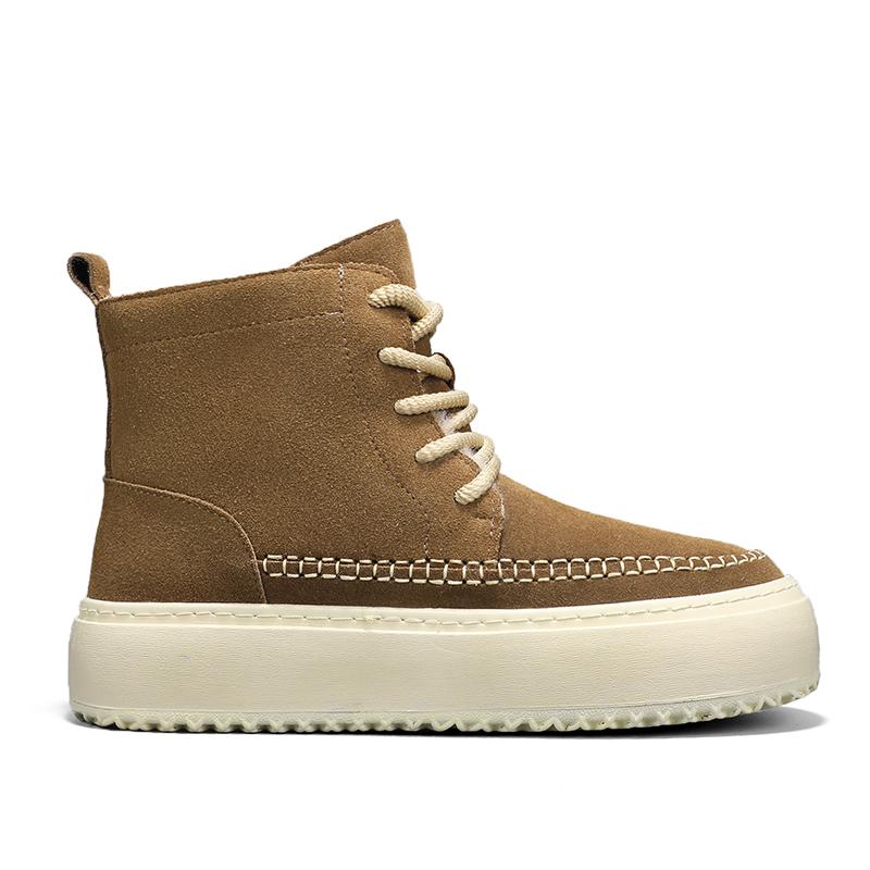 2024 New High Top Warm and Comfortable Cotton Shoes for Autumn and Winter, Fashionable and Versatile Men's Snow Boots Size 39-4