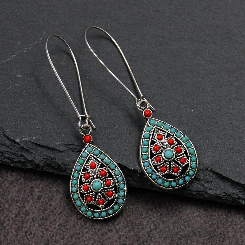 Vintage Ethnic Bohemian Drop Dangle Earrings For Women Wooden Tassel Pearl Beaded Geometric Leaf Flower Round Boho Earrings