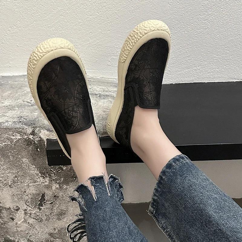 Shoes For Women Round Toe Tennis Female Casual Sneaker Summer Breathable New 2024 Leisure