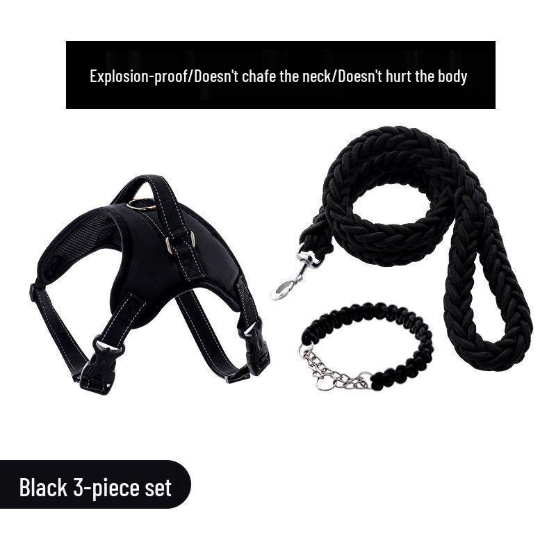 Golden Retriever & Labrador Medium-Large Dog Harness-Leash with Thick, Eight-Strand, Explosion-Proof Rope