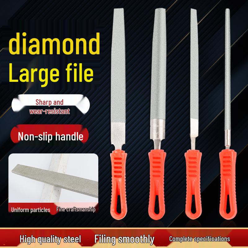 Diamond Plate Sandpaper File - Jade File: 6”, 8”, 10”, 12” Sizes 6 inch Triangle