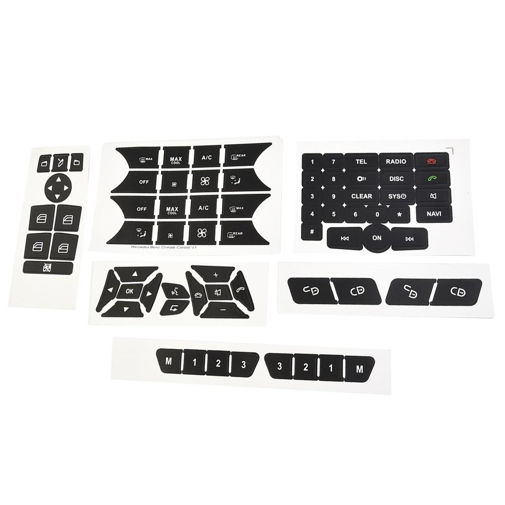 Button Repair Decals Car Stickers Door Steering A/C Sticker For Mercedes 2007-14