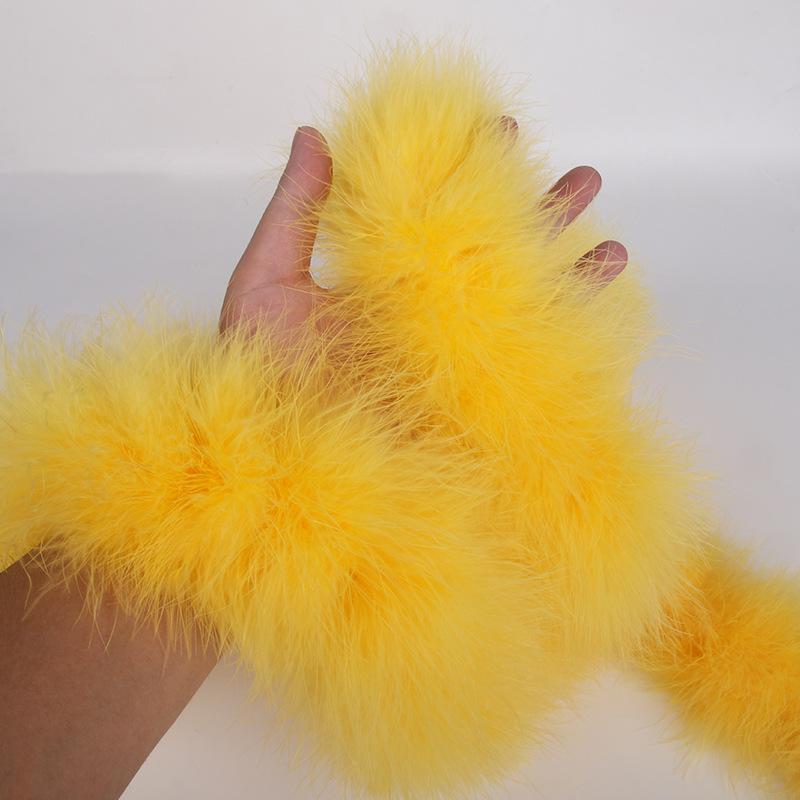 

Colored Feather Fleece Strip Encrypted Thickened Large Feather Strip Feather Scarf Clothing Accessories золотистый