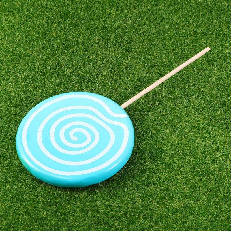 Amosfun 2pcs Fake Lollipop Giant Swirl Candy Props Tea Party Weddings Anniversary Party Decoration Photo Booth Props 11.81 X 5.11 Inches