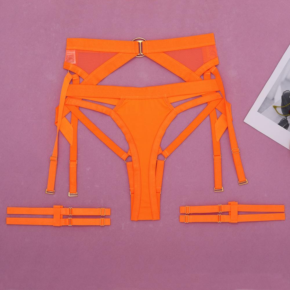 Rusa European & American Summer Fashion Hollow Out Bandage Cross Lingerie Body Shaping Set CT0930