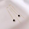 Korean New Trendy Long Green Crystal Drop Earrings Vintage Temperament Tassel Ear Line Earrings For Women Jewelry