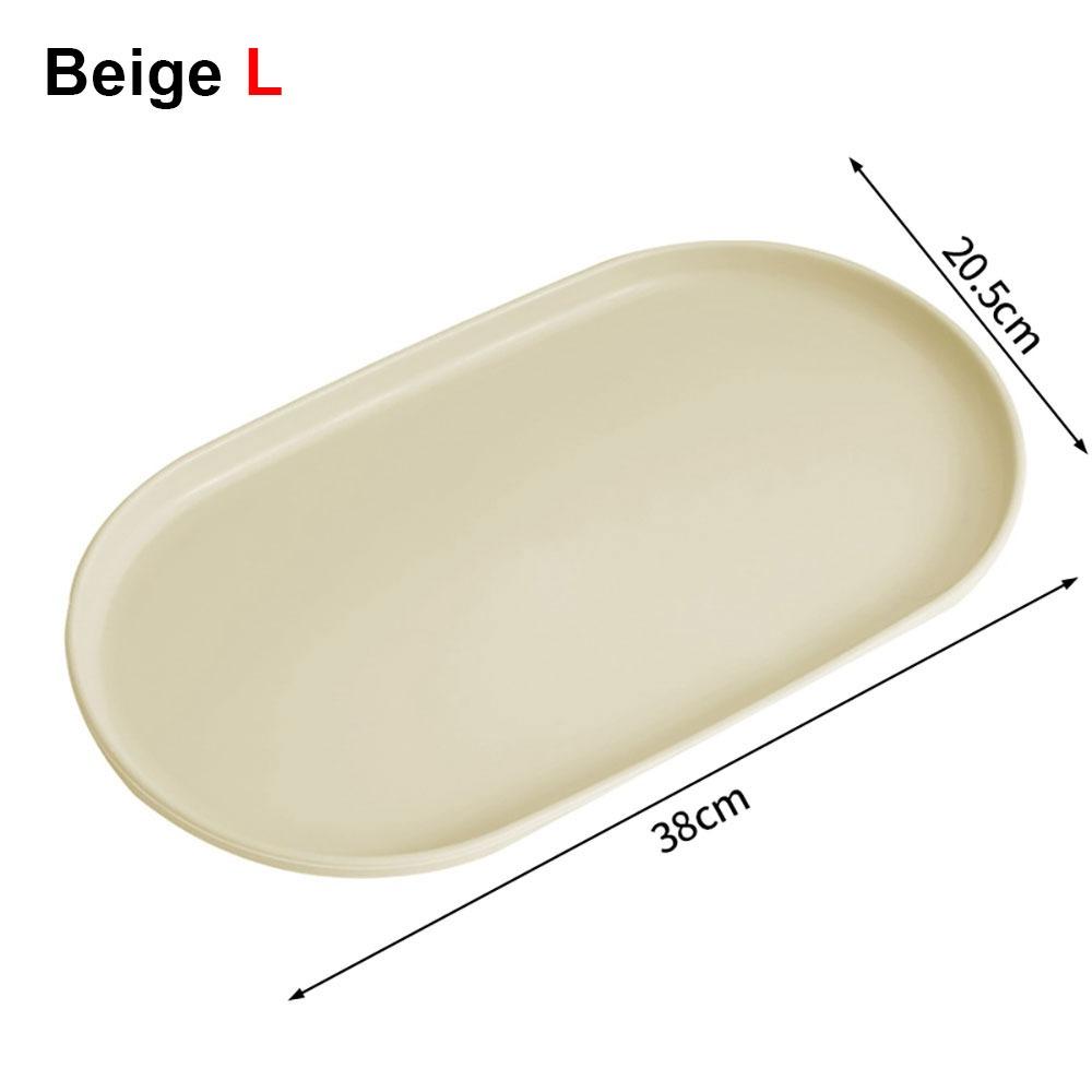 1Pcs New Stackable Fruit Plate Smooth Edge Oval Shaped Dessert Tray Reusable S/M/L Food Serving Tray for Home Kitchen