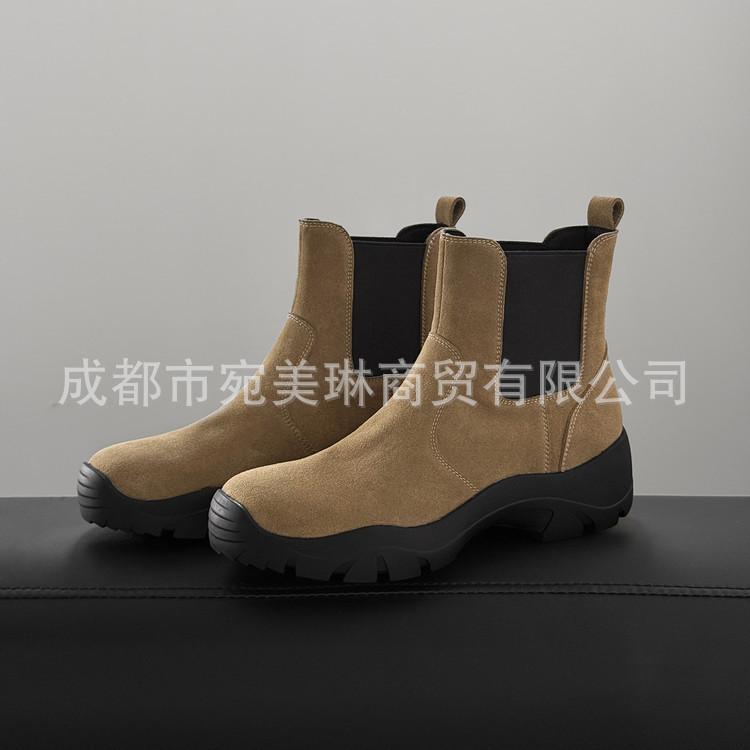 Frosted leather outdoor non-slip short boots for women 2025 autumn and winter one-pedal round head leisure sports thick bottom comfortable versatil